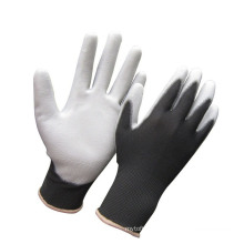 Grey PU Gloves with Black Nylon Liner Safety Work Glove